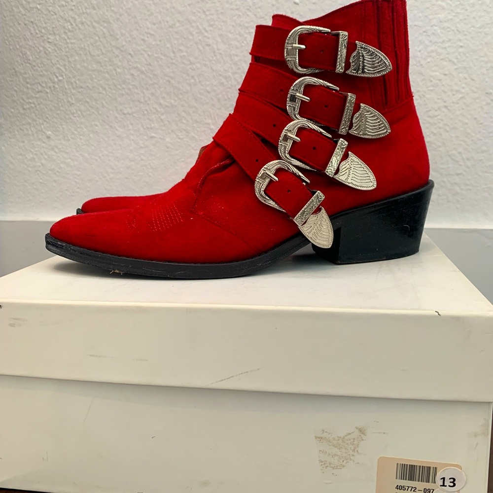 Toga Pulla Red Suede Western Boot - Pre-owned/Worn